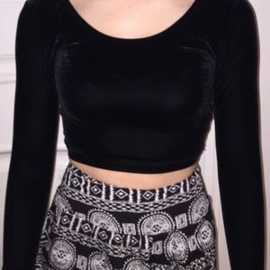 Velour black long sleeve Tee 🖤